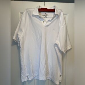 Men’s medium white Tommy bahama short sleeve polo.  No rips and stains.